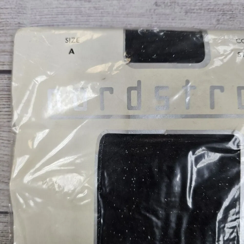 Vintage Nordstrom Nightlights Contol Top Pantyhose Black Size A Nylon Blend NEW